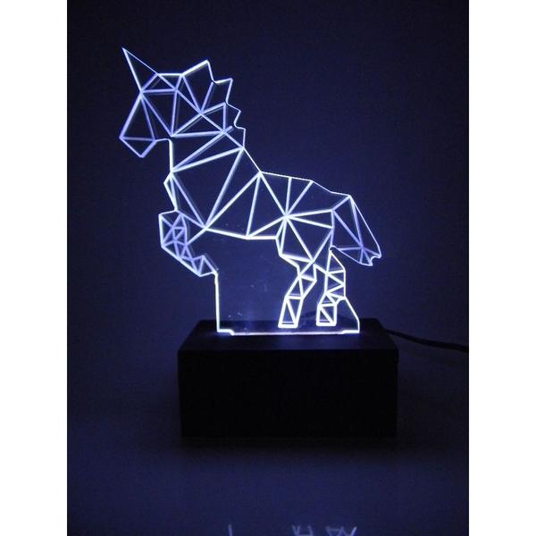 Imagem de Luminária Decorativa Abajur Led Unicórnio 3D Personalizada