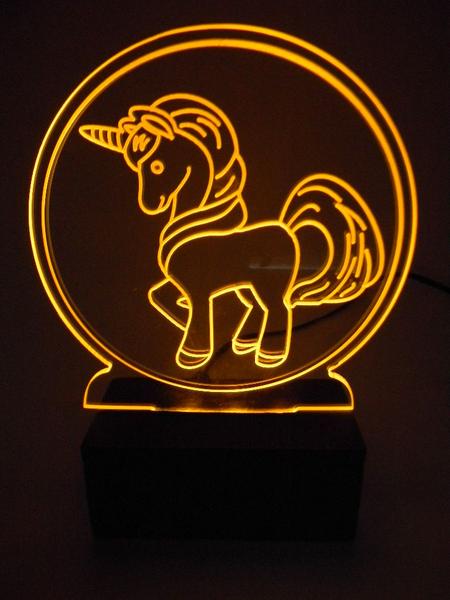 Imagem de Luminária Decorativa Abajur Led Unicórnio Personalizada Nome