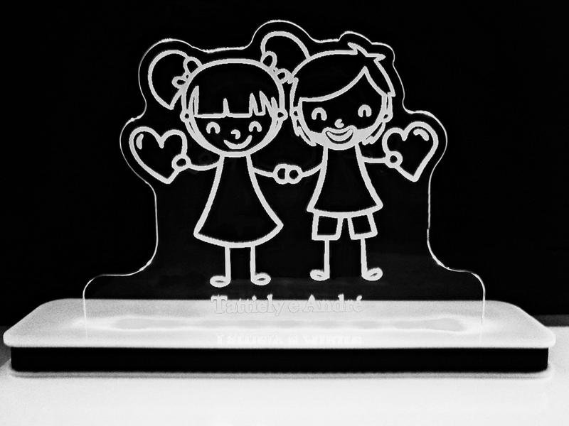 Imagem de Luminária Decorativa com LED Casal Desenho 01