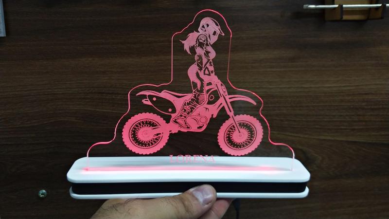 Imagem de Luminária Decorativa com LED Motocross Feminino