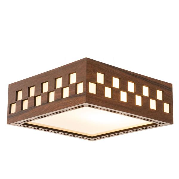 Imagem de Luminária Decorativa Madeira Plafon Enseada Quad 40cm