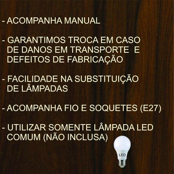 Imagem de Luminária Decorativa Madeira Plafon Ilhota Mirror 30cm