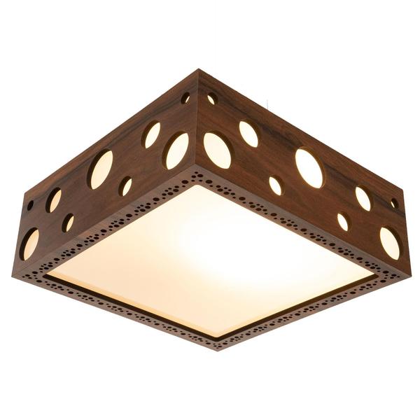 Imagem de Luminária Decorativa Madeira Plafon Mariscal Quad 30Cm