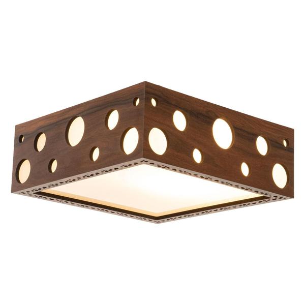 Imagem de Luminária Decorativa Madeira Plafon Mariscal Quad 40Cm