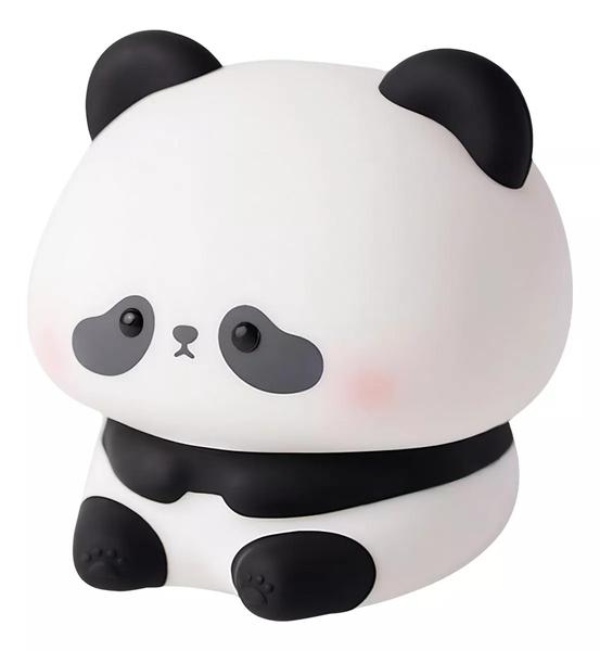 Imagem de Luminária E Abajur Led Infantil Panda Fofa Pet Luz Noturna Cúpula Branco Com Preto