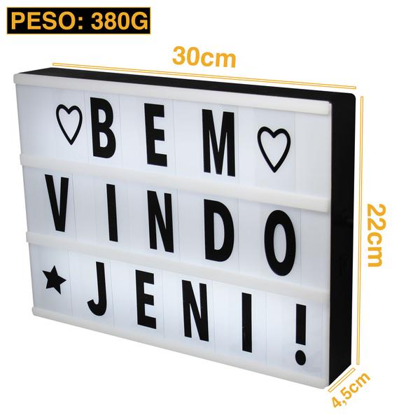 Imagem de Luminária Embralumi Letreiro Led Light Box Led A4 + 96 Letras