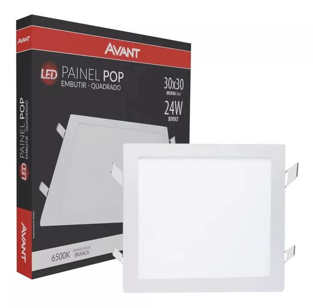 Imagem de Luminaria Embutir Plafon Teto Painel Led 24w 30x30 Avant