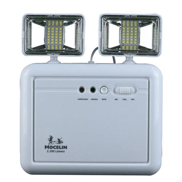 Imagem de Luminária Emergência Led Bloco Farolete 2200lm 6500k Mocelin