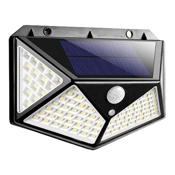 Imagem de Luminária Energia Solar Cor Branco Quente 3 Funções Lampada 100 Led Sensor Presença KB-100