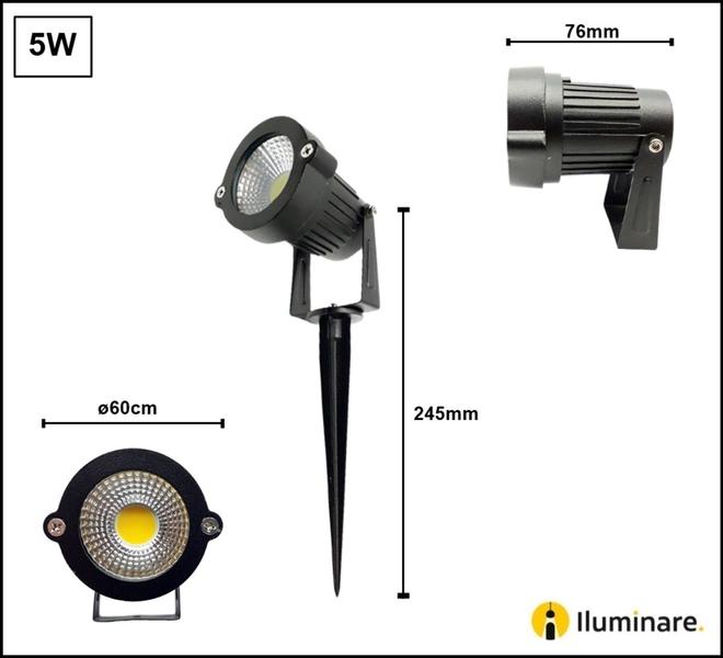 Imagem de Luminária espeto de jardim led 5w ip65 bivolt - Branco frio 6500K