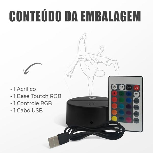 Imagem de Luminária Esportes Capoeira RGB Controle + Toque