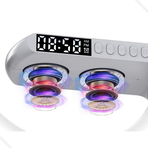 Luminária G Led Rgb Carregador Indução Relogio Despertador - Generica Imagem de Luminária G Led Rgb Carregador Indução Relogio Despertador