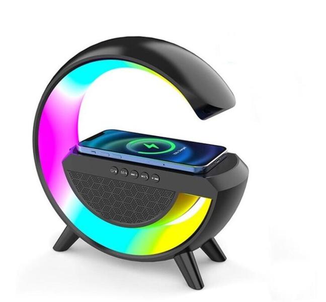 Imagem de Luminária G Speaker Caixa Som Carregador Indução Rgb Bt