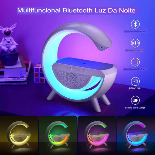 Luminária G-speaker Smart Station Rgb Wireless E Carregador - King Imagem de Luminária G-speaker Smart Station Rgb Wireless E Carregador