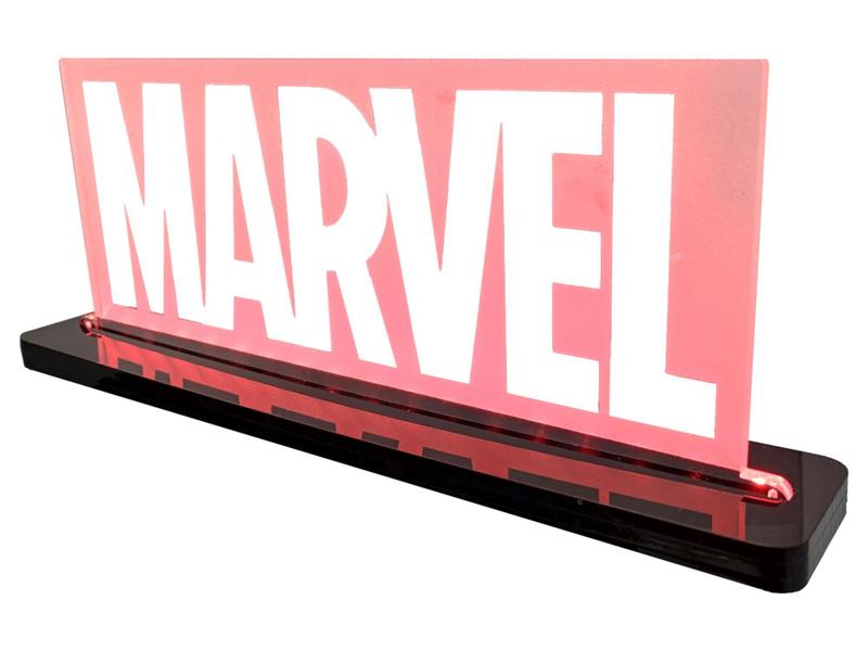 Imagem de Luminária Geek Marvel - Base Acrílico Preto - LED Vermelho