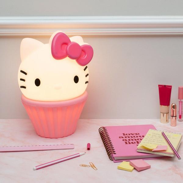 Imagem de Luminária Hello Cake Rosa Usare Abajur Hello Kitty Cupcake Kawaii Decoração Quarto Meninas