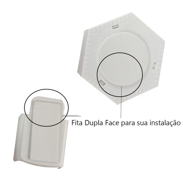 Imagem de Luminaria Hexagonal Led 5w Com Controle Kit 3 Und Iluminaçao Sala Quarto Casa Mesa Branco Frio