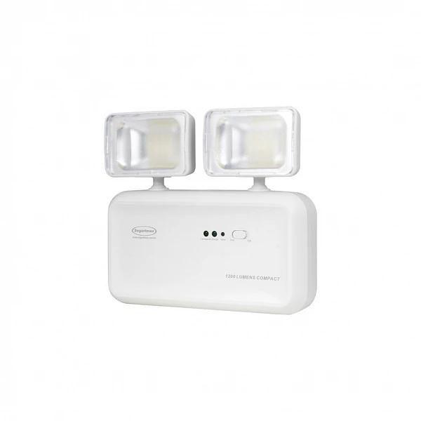 luminaria Iluminação Emergência LED Auto 1200 Lúmens 2 Faróis Compact - SEGURIMAX Imagem de luminaria Iluminação Emergência LED Auto 1200 Lúmens 2 Faróis Compact