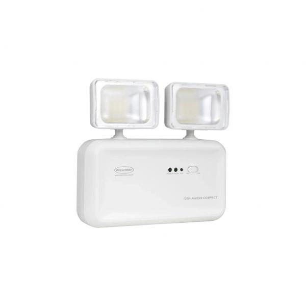 luminaria Iluminação Emergência LED Auto 1200 Lúmens 2 Faróis Compact - SEGURIMAX Imagem de luminaria Iluminação Emergência LED Auto 1200 Lúmens 2 Faróis Compact