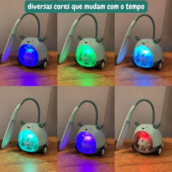 Imagem de Luminária Infantil Colorida Carrinho Porta Lápis Apontador