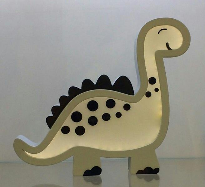 Imagem de Luminária Infantil Dinossauro Cinza com Preto