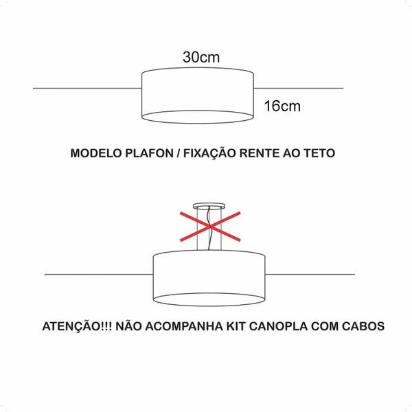 Imagem de Luminária Infantil Plafon Aviões Duplo 30x16cm Branco/Branco