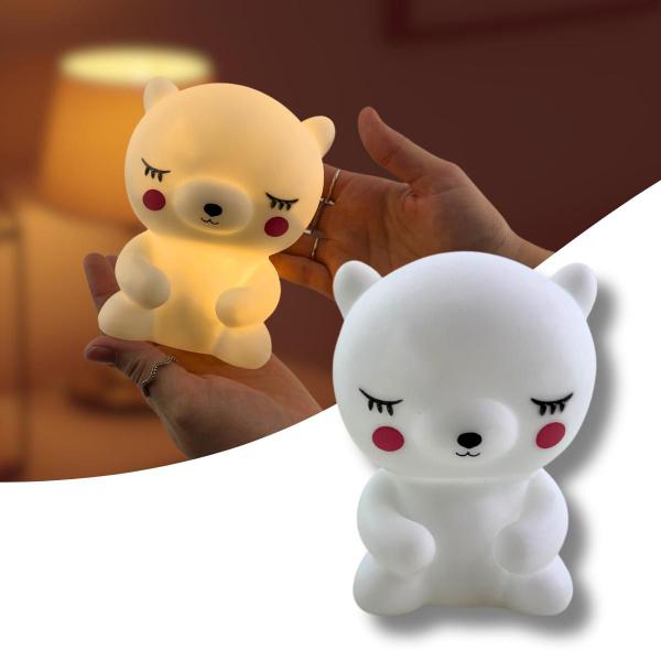 Imagem de Luminária Infantil urso 3D abajur Noturno Mesa quarto LED