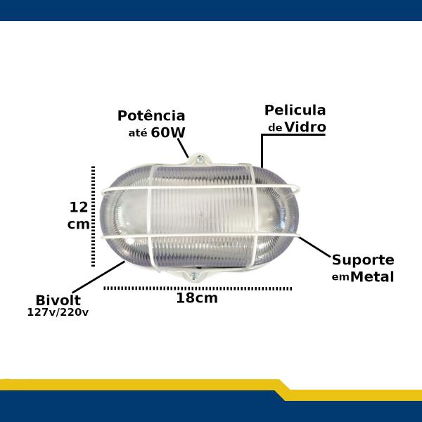 Imagem de Luminária Jardim Arandela externa luminária tartaruga de parede iluminação Jardim bivolt branca  luminaria com grade de proteção