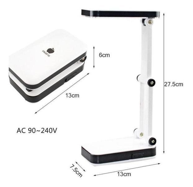 Imagem de Luminária Lâmpada Abajur Led Mesa Dobrável Usb Recarregável