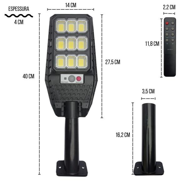 Imagem de Luminária Lâmpada Energia Solar Externa 100W Controle E