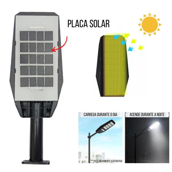 Imagem de Luminária Lâmpada Led Placa Solar E Sensor Uso Externo A