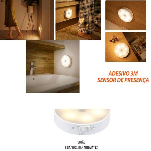 Imagem de Luminária Lâmpada Led Sensor PresençaRecarregável USB 1.6W - DS