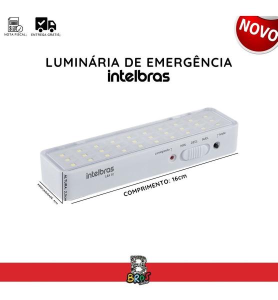 Imagem de Luminária Lâmpada Luz de Emergência Intelbras Qualquer Ambiente Acende Quando Acabar a Luz 30 Leds