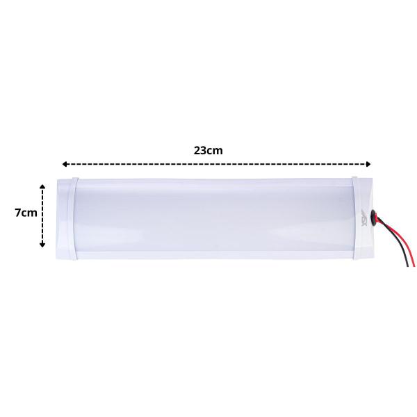 Imagem de Luminaria lanterna led c/ botão liga desliga 12v 24v bi volt 30 cm asx