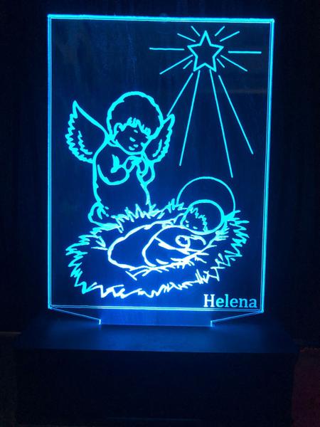 Imagem de Luminária Led 16 Cores, Anjo, Jesus, Menino Jesus, Decoração, Quarto, Infantil, Bebê, Católico