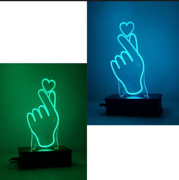 Luminária led 16 cores Coração Coreano Decoração Quarto - Avelar Criações Imagem de Luminária led 16 cores Coração Coreano Decoração Quarto