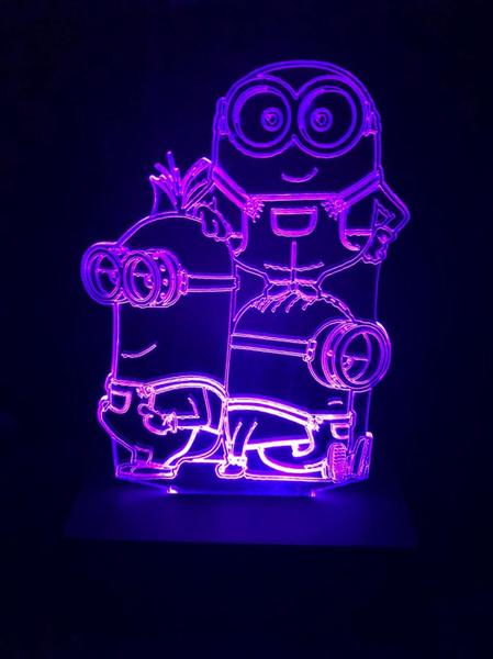 Imagem de Luminária Led 16 cores, Minions, Meu malvado favorito, Desenho, Criança, Infantil, Decoração, Quarto