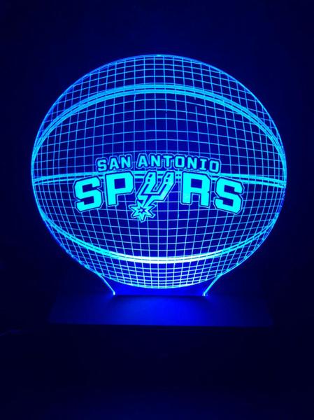 Imagem de Luminária Led 16 Cores, San Antonio Spurs, Basquete, Jogo, Decoração