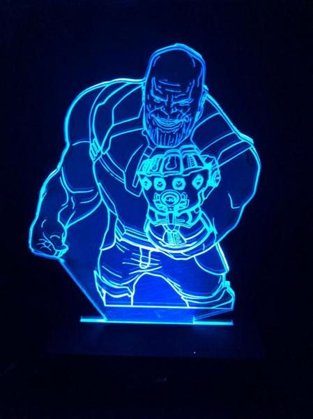 Imagem de Luminária Led, 16 cores, Thanos, Decoração, Presente, Vingadores, Abajur, Decoração