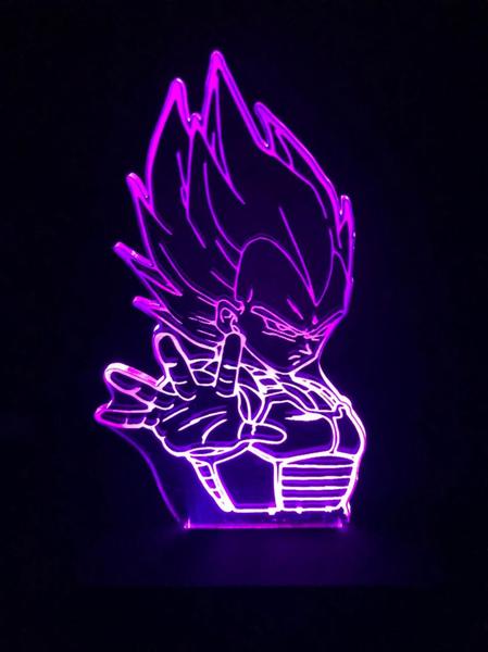 Imagem de Luminária Led 16 cores, Vegeta, Dragon Ball Z, Decoração, Abajur