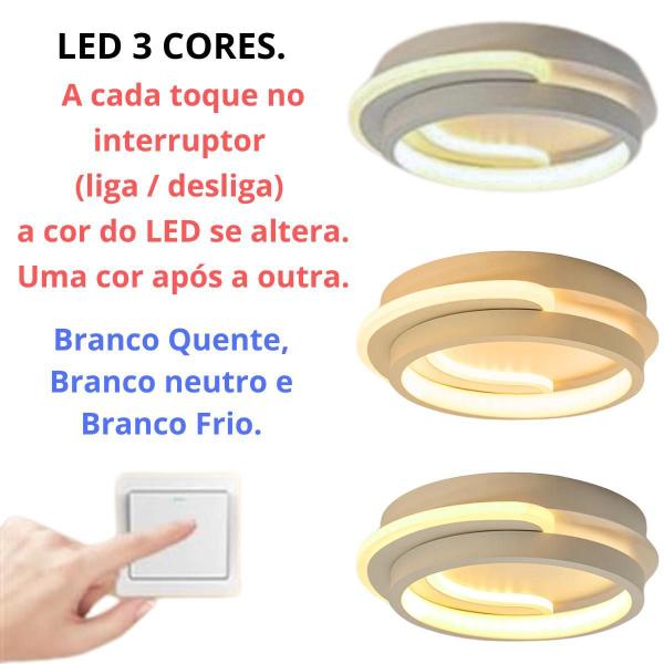 Imagem de Luminária Led 25Cm Lustre Plafon Teto 36W Gimpo