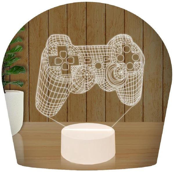 Imagem de Luminária Led 3D Abajur  Controle PlayStation Game Gamer Jogo