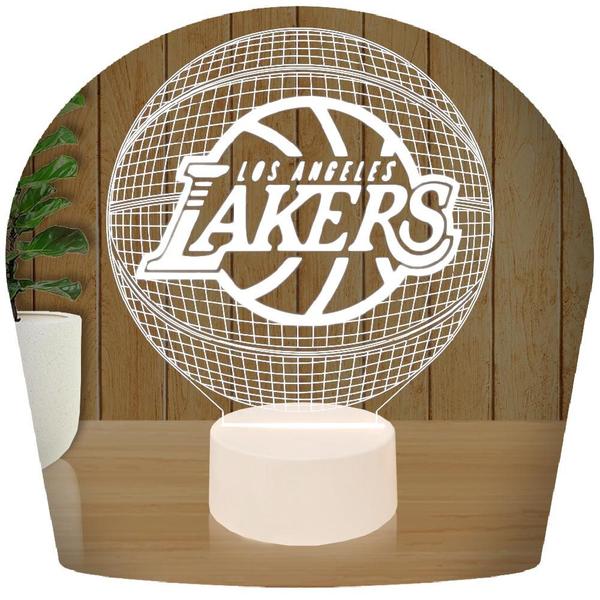 Imagem de Luminária Led 3d  Basquete Lakers Abajur