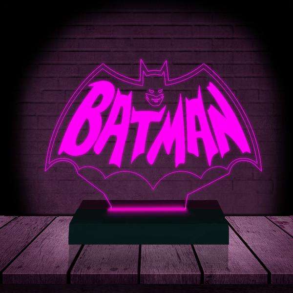 Imagem de Luminária Led 3D  Batman DC Heroi 4  Presente Criativo Decoração