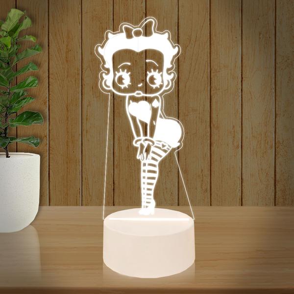 Imagem de Luminária Led 3D  Betty Boop 3  Abajur  Presente Criativo Decoração