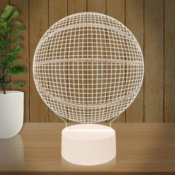 Luminária Led 3D Bola Basquete Abajur Presente Criativo Decoração - 3D Fantasy Imagem de Luminária Led 3D Bola Basquete Abajur Presente Criativo Decoração