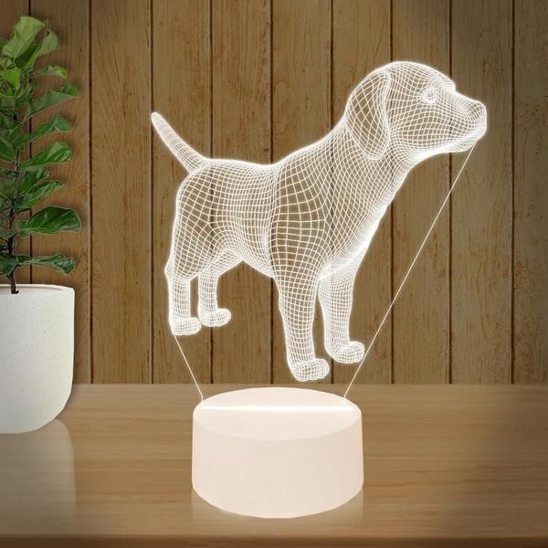 Imagem de Luminária Led 3D Cachorro Abajur Presente Criativo Decoração