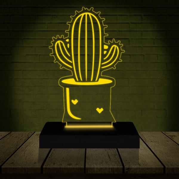 Imagem de Luminária Led 3D  Cactus  Abajur  Presente Criativo Decoração