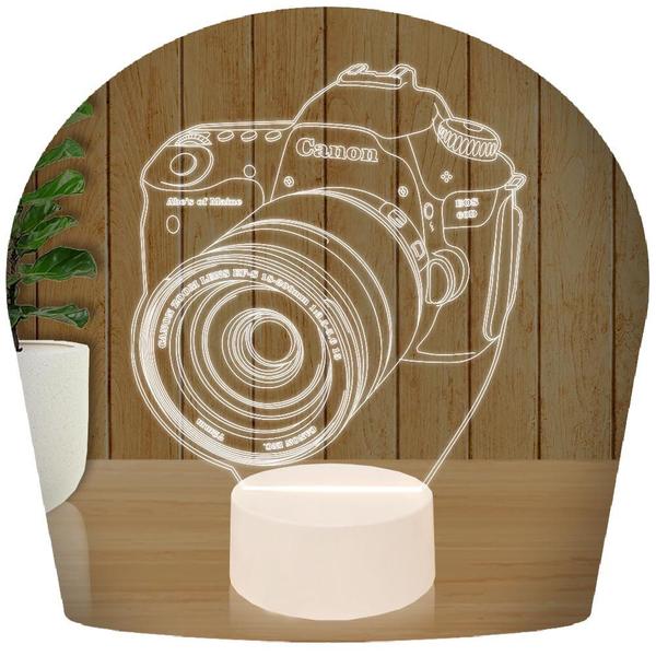 Imagem de Luminária Led 3D Câmera Fotografia Presente Criativo Decoração