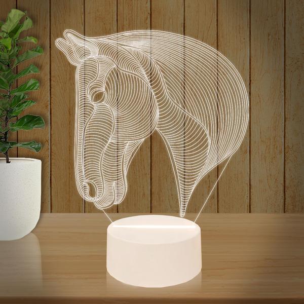 Imagem de Luminária Led 3D  Cavalo  Abajur  Presente Criativo Decoração